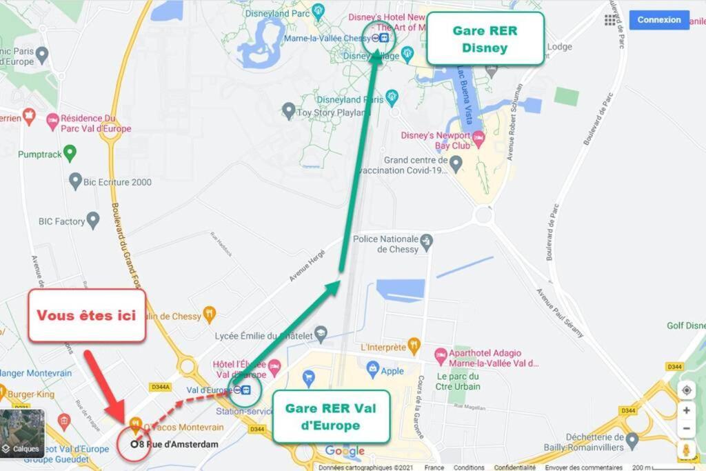 Disneyland 5 Min -Paris 35 Min -2/4 Personnes مونتِفرا المظهر الخارجي الصورة